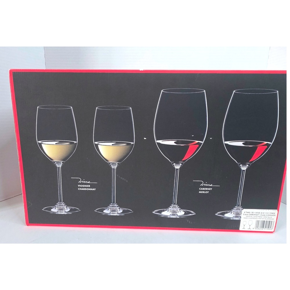 Riedel Wine Series 4 Piece Crystal Glass Set Cabernet Merlot Viognier Chardonnay
